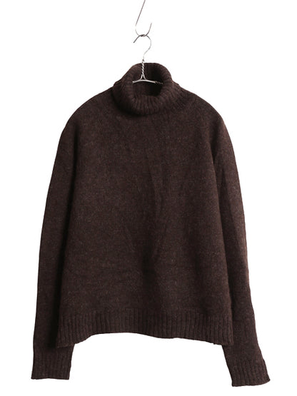 00s オールド ギャップ タートルネック ウール ニット セーター レディース L 旧タグ 長袖ニット ハイネック 無地 シンプル ショート丈 茶