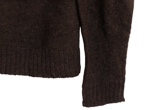 00s オールド ギャップ タートルネック ウール ニット セーター レディース L 旧タグ 長袖ニット ハイネック 無地 シンプル ショート丈 茶