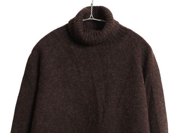 00s オールド ギャップ タートルネック ウール ニット セーター レディース L 旧タグ 長袖ニット ハイネック 無地 シンプル ショート丈 茶