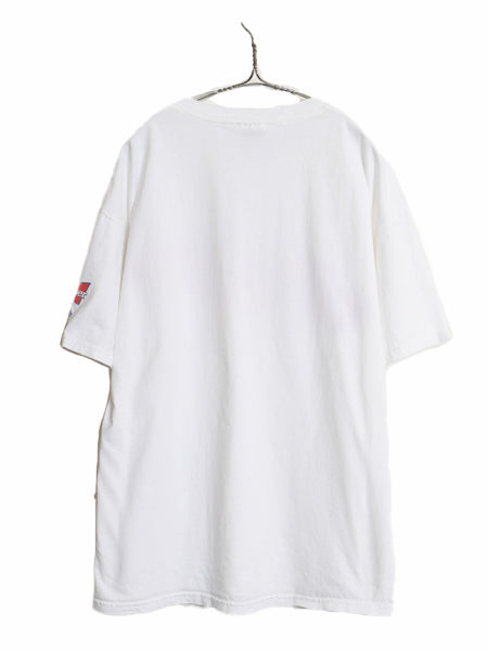 90s USA製 インディアンズ プリント 半袖 Tシャツ メンズ XL / オールド MLB オフィシャル バドワイザー 企業物 大リーグ 大きいサイズ 白