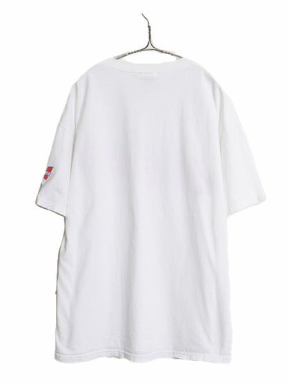 90s USA製 インディアンズ プリント 半袖 Tシャツ メンズ XL / オールド MLB オフィシャル バドワイザー 企業物 大リーグ 大きいサイズ 白
