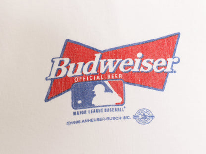 90s USA製 インディアンズ プリント 半袖 Tシャツ メンズ XL / オールド MLB オフィシャル バドワイザー 企業物 大リーグ 大きいサイズ 白