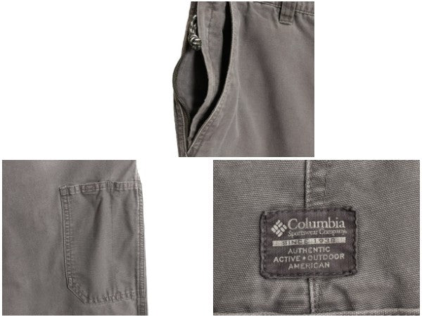 00s コロンビア コットン キャンバス パンツ メンズ 34 / オールド アウトドア ダック ストレート ワーク ボトムス ワンポイント シンプル