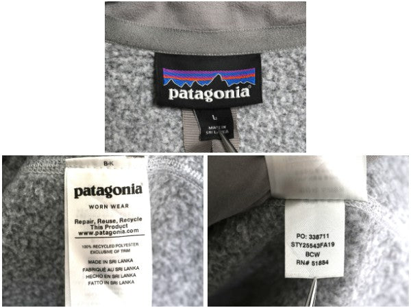 パタゴニア ベターセーター ジャケット レディース L 古着 19年製 アウトドア 裏起毛 フリース セーター フルジップ ブルゾン トップス 灰