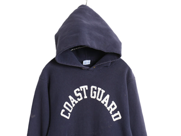 90s ★ チャンピオン リバースウィーブ コーストガード プリント スウェット パーカー メンズ M / オールド USA製 ミリタリー USCG 軍物 紺