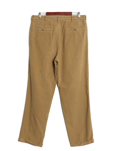 ブルックスブラザーズ モールスキン コットン パンツ メンズ 36 32 / ツータック スラックス ストレート チノパン ボトムス トラウザー 茶