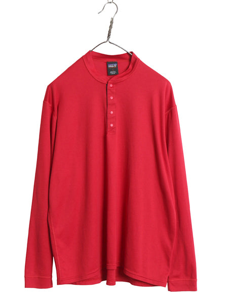 90s USA製 パタゴニア ヘンリーネック キャプリーン 長袖 Tシャツ メンズ レディース L 98年製 オールド ロンT ストレッチ スナップボタン