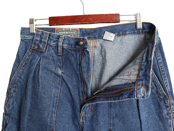 90s ☆ NIKOATA デニム ショートパンツ メンズ 33 / 古着 オールド Y2K ストリート ショーツ ジーパン ジーンズ バギー ルーズ 短パン 濃紺