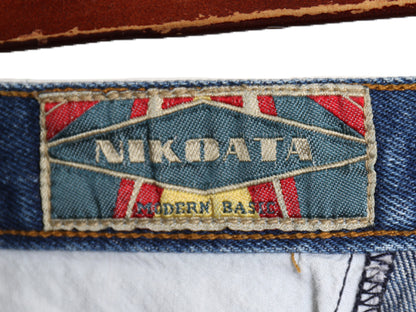 90s ☆ NIKOATA デニム ショートパンツ メンズ 33 / 古着 オールド Y2K ストリート ショーツ ジーパン ジーンズ バギー ルーズ 短パン 濃紺