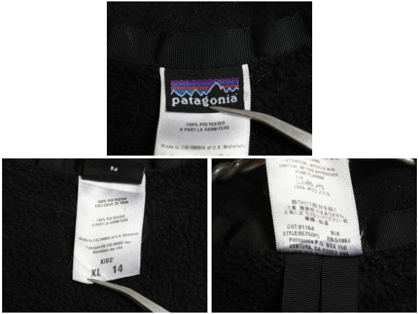 00s パタゴニア シンチラ ベスト キッズ XL レディース S 程 古着 05年製 オールド フリース フルジップ ハイネック アウトドア 重ね着 黒
