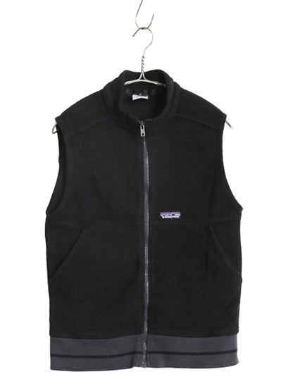 00s パタゴニア シンチラ ベスト キッズ XL レディース S 程 古着 05年製 オールド フリース フルジップ ハイネック アウトドア 重ね着 黒