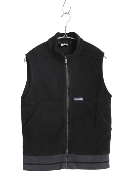 00s パタゴニア シンチラ ベスト キッズ XL レディース S 程 古着 05年製 オールド フリース フルジップ ハイネック アウトドア 重ね着 黒