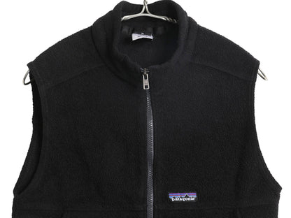 00s パタゴニア シンチラ ベスト キッズ XL レディース S 程 古着 05年製 オールド フリース フルジップ ハイネック アウトドア 重ね着 黒