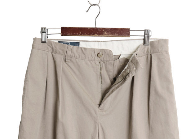 00s ポロ ラルフローレン コットン チノ パンツ メンズ 33 32 オールド ETHAN PANT スラックス チノパン ストレート ツータック ボトムス