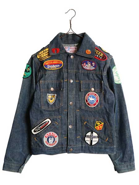 70s USA製 ★ DEE CEE ワッペン デニム ジャケット メンズ XS レディース S / 古着 ヴィンテージ トラッカー ジージャン 濃紺 バットダイ