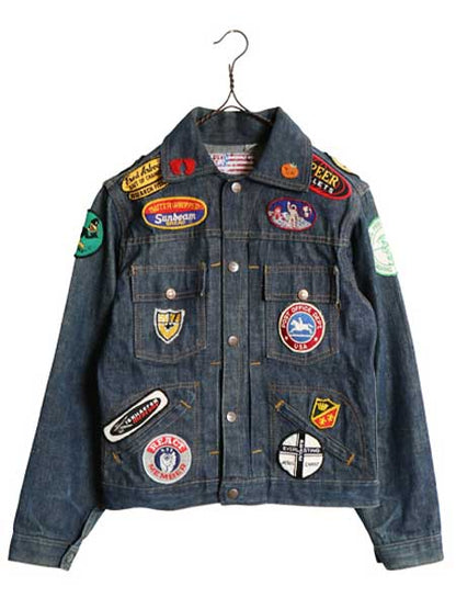 70s USA製 ★ DEE CEE ワッペン デニム ジャケット メンズ XS レディース S / 古着 ヴィンテージ トラッカー ジージャン 濃紺 バットダイ 