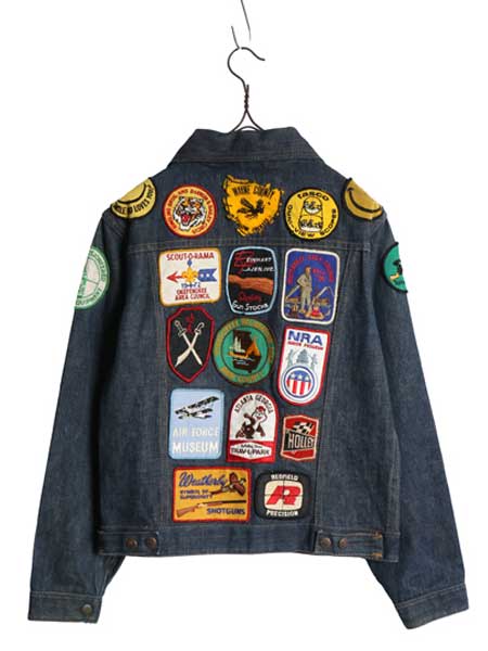 70s USA製 ★ DEE CEE ワッペン デニム ジャケット メンズ XS レディース S / 古着 ヴィンテージ トラッカー ジージャン 濃紺 バットダイ 