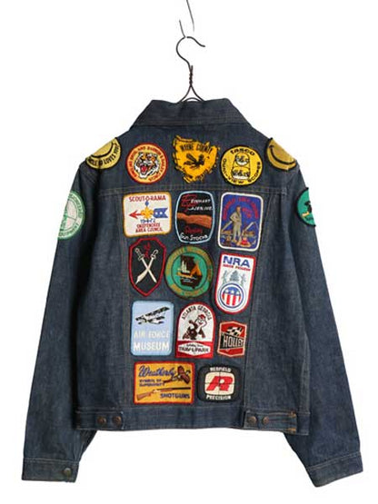 70s USA製 ★ DEE CEE ワッペン デニム ジャケット メンズ XS レディース S / 古着 ヴィンテージ トラッカー ジージャン 濃紺 バットダイ 