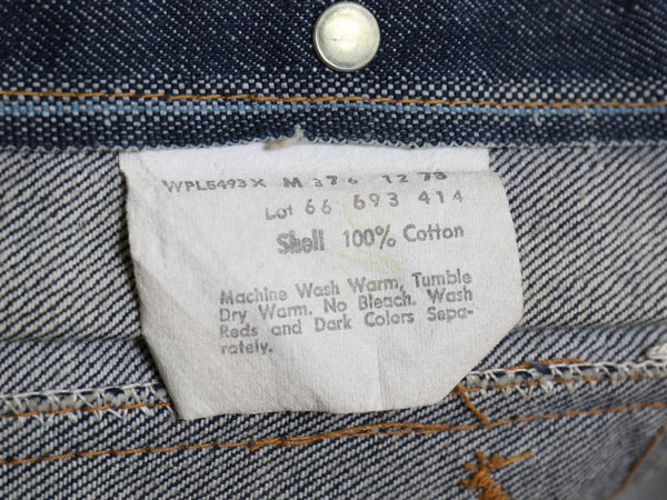 70s USA製 ★ DEE CEE ワッペン デニム ジャケット メンズ XS レディース S / 古着 ヴィンテージ トラッカー ジージャン 濃紺 バットダイ 