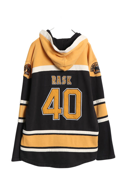 ブルーインズ レースアップ スウェット フード パーカー メンズ M NHL オフィシャル アイスホッケー ユニフォーム トレーナー プルオーバー
