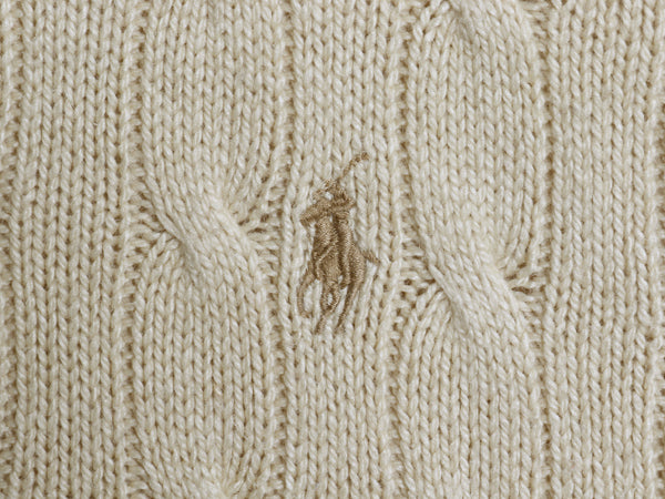 90s ポロ ラルフローレン ケーブル ニット セーター レディース L オールド シルク カシミヤ 長袖ニット ワンポイント シンプル きれいめ 