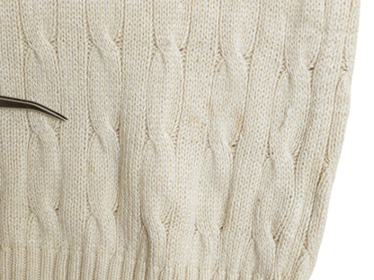 90s ポロ ラルフローレン ケーブル ニット セーター レディース L オールド シルク カシミヤ 長袖ニット ワンポイント シンプル きれいめ 