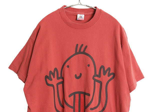 90s USA製 ジョーク キャラクター イラスト プリント Tシャツ メンズ XL / オールド アート ヘビーウェイト シングルステッチ 大きいサイズ
