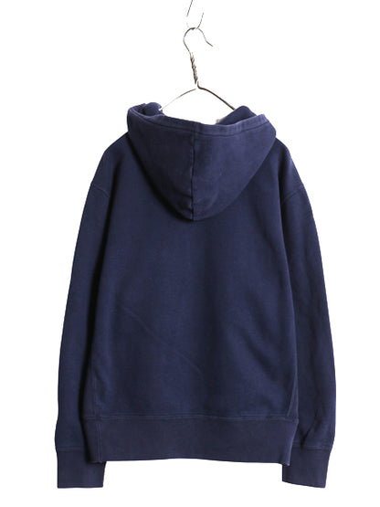 00s ポロ ラルフローレン スウェット フード パーカー メンズ L / オールド ラガー タイプ 裏起毛 トレーナー R-WING 刺繍 プルオーバー紺