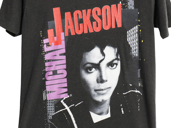 80s USA製 ★ マイケルジャクソン ツアー プリント Tシャツ メンズ XS レディース S 程/ ヴィンテージ 当時物 オフィシャル バンド 音楽 黒