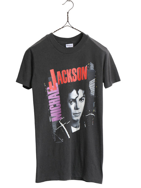 80s USA製 ★ マイケルジャクソン ツアー プリント Tシャツ メンズ XS レディース S 程/ ヴィンテージ 当時物 オフィシャル バンド 音楽 黒