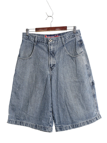 00s ☆ JNCO JEANS デニム ペインター ショーツ メンズ レディース 32 古着 オールド Y2K ストリート バギー ショートパンツ クラウン 刺繍