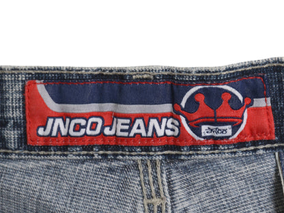 00s ☆ JNCO JEANS デニム ペインター ショーツ メンズ レディース 32 古着 オールド Y2K ストリート バギー ショートパンツ クラウン 刺繍