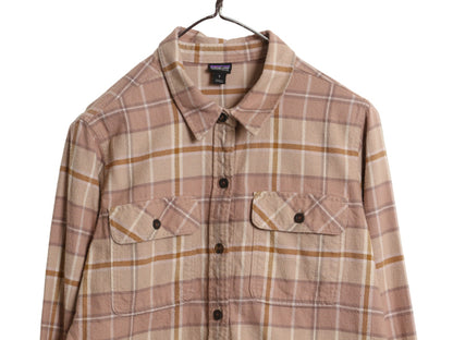 パタゴニア ロングスリーブ フィヨルド フランネル シャツ レディース S / 22年製 オーガニック コットン ネルシャツ チェック 長袖シャツ