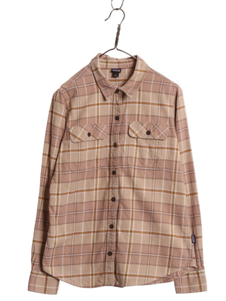 パタゴニア ロングスリーブ フィヨルド フランネル シャツ レディース S / 22年製 オーガニック コットン ネルシャツ チェック 長袖シャツ