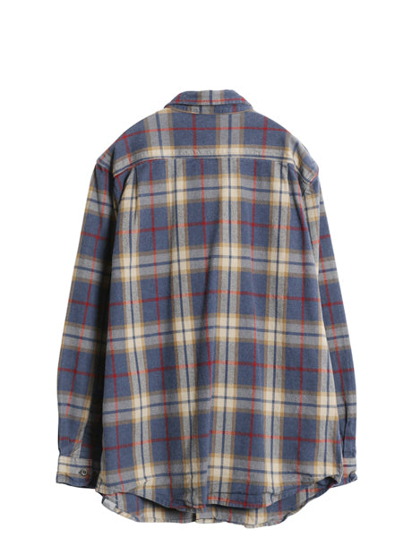 US企画 カーハート チェック 長袖 ヘビー フランネル シャツ メンズ L / ワーク ネルシャツ ヘビーウェイト 長袖シャツ マルチカラー 廃盤