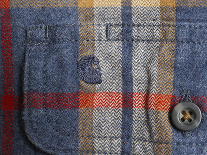 US企画 カーハート チェック 長袖 ヘビー フランネル シャツ メンズ L / ワーク ネルシャツ ヘビーウェイト 長袖シャツ マルチカラー 廃盤