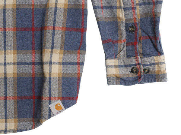 US企画 カーハート チェック 長袖 ヘビー フランネル シャツ メンズ L / ワーク ネルシャツ ヘビーウェイト 長袖シャツ マルチカラー 廃盤