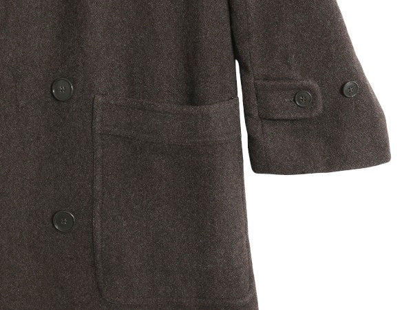 90s イタリア製 エンポリオ アルマーニ ダブルブレスト チェスター コート メンズ XL 程/ 高級 ウール フィールド ロングコート ブラウン