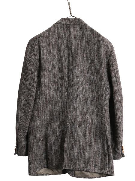 80s USA製 ハリスツイード テーラード ジャケット メンズ L / ヴィンテージ ブレザー ウール ツイード トラッド ヘリンボーン マルチカラー