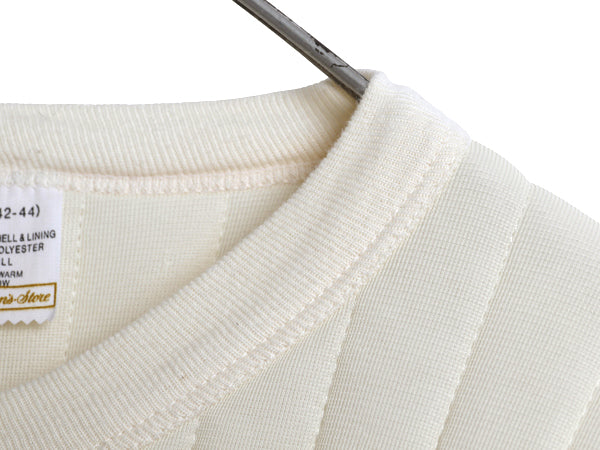デッドストック 70s シアーズ 中綿 キルティング 長袖 Tシャツ メンズ レディース L 小さめ ヴィンテージ インナー スウェット ロンT 無地