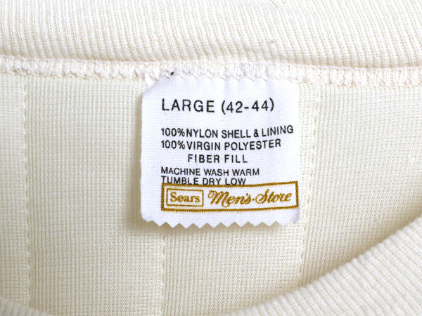 デッドストック 70s シアーズ 中綿 キルティング 長袖 Tシャツ メンズ レディース L 小さめ ヴィンテージ インナー スウェット ロンT 無地