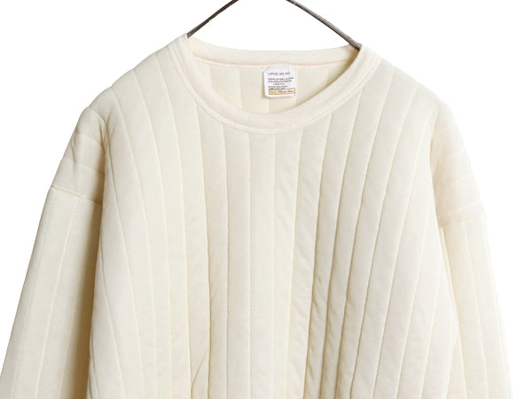 デッドストック 70s シアーズ 中綿 キルティング 長袖 Tシャツ メンズ レディース L 小さめ ヴィンテージ インナー スウェット ロンT 無地