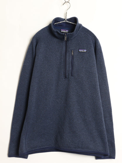 パタゴニア ベターセーター ハーフジップ メンズ XL 17年製 フリース セーター プルオーバー ジャケット 裏起毛 大きいサイズ ブルゾン 紺
