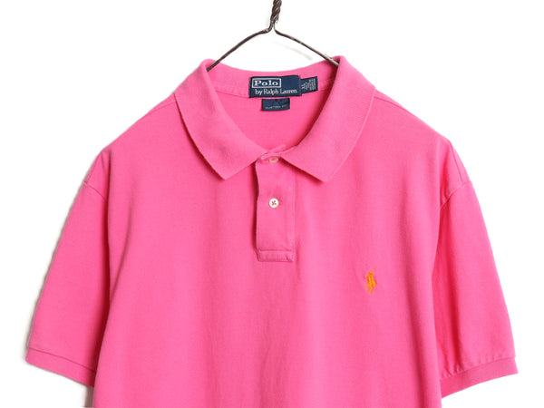 00s ポロ ラルフローレン 鹿の子 半袖 ポロシャツ メンズ XL オールド 半袖シャツ カスタム フィット ワンポイント コットン 大きいサイズ