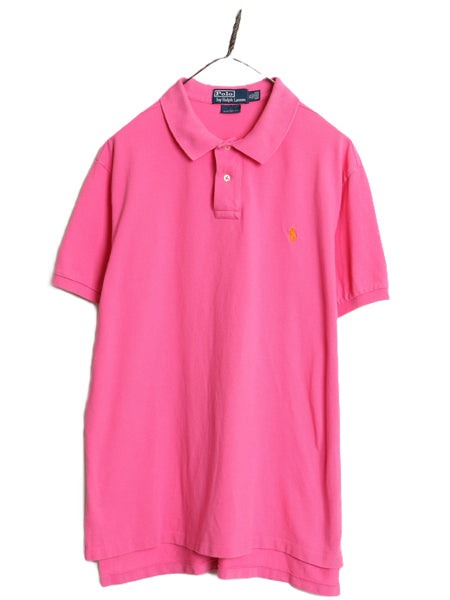 00s ポロ ラルフローレン 鹿の子 半袖 ポロシャツ メンズ XL オールド 半袖シャツ カスタム フィット ワンポイント コットン 大きいサイズ