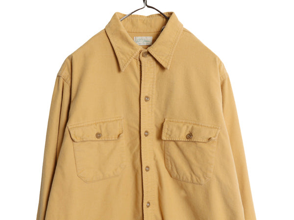 70s USA製 筆記体タグ エルエルビーン シャモア クロス 長袖 シャツ メンズ XL 程/ ヴィンテージ ネルシャツ ヘビーウェイト 大きいサイズ