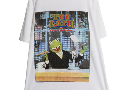 90s USA製 ★ カーミット パロディ イラスト プリント Tシャツ メンズ XL / オールド オフィシャル キャラクター 当時物 大きいサイズ 白