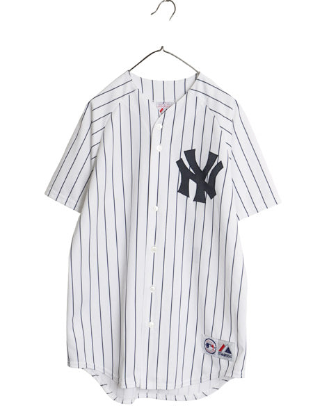 ヤンキース ベースボール シャツ メンズ XL 程 MLB オフィシャル マジェスティック 大リーグ ユニフォーム ゲームシャツ 野球 大きいサイズ