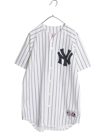 ヤンキース ベースボール シャツ メンズ XL 程 MLB オフィシャル マジェスティック 大リーグ ユニフォーム ゲームシャツ 野球 大きいサイズ