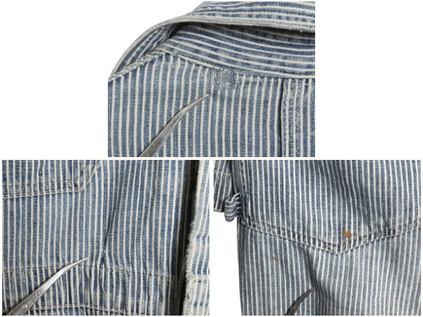 40s 50s ★ CAVALIER ヒッコリー ストライプ デニム オールインワン メンズ M 程/ ヴィンテージ 月桂樹 ワーク ツナギ ペインター パンツ